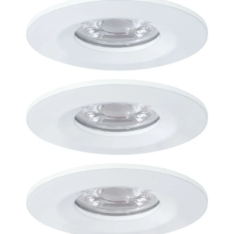 Upotettava LED-valaisin Paulmann Nova Mini Coin Rigid, 3kpl, IP44, Ø65mm, 4W, 310lm, 2700K, mattavalkoinen