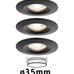 Upotettava LED-valaisin Paulmann Nova Mini Coin Rigid, 3kpl, Ø66mm, 4W, 310lm, 2700K, mattamusta