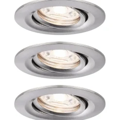 Upotettava LED-valaisin Paulmann Nova Mini Plus Coin, 3kpl, Ø66mm, 300lm, 2700K, himmennettävä, harjattu rauta