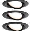 Upotettava LED-valaisin Paulmann Nova Plus Coin, 3kpl, IP65, Ø93mm, 6W, 470lm, 2700K, himmennettävä, mattamusta