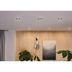 Upotettava LED-valaisin Paulmann Nova Plus Coin, 3kpl, Ø84mm, 6W, 470lm, 2700K, himmennettävä, mattamusta