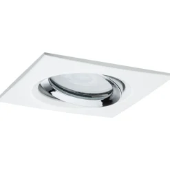 Upotettava LED-valaisin Paulmann Nova Plus, IP65, 93x93mm, GU10, 2700K, himmennettävä, mattavalkoinen/kromi