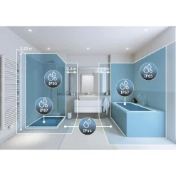Upotettava LED-valaisin Paulmann Nova Rigid, IP44, Ø78mm, GU10, 6.5W, 460lm, 2700K, himmennettävä, harjattu rauta
