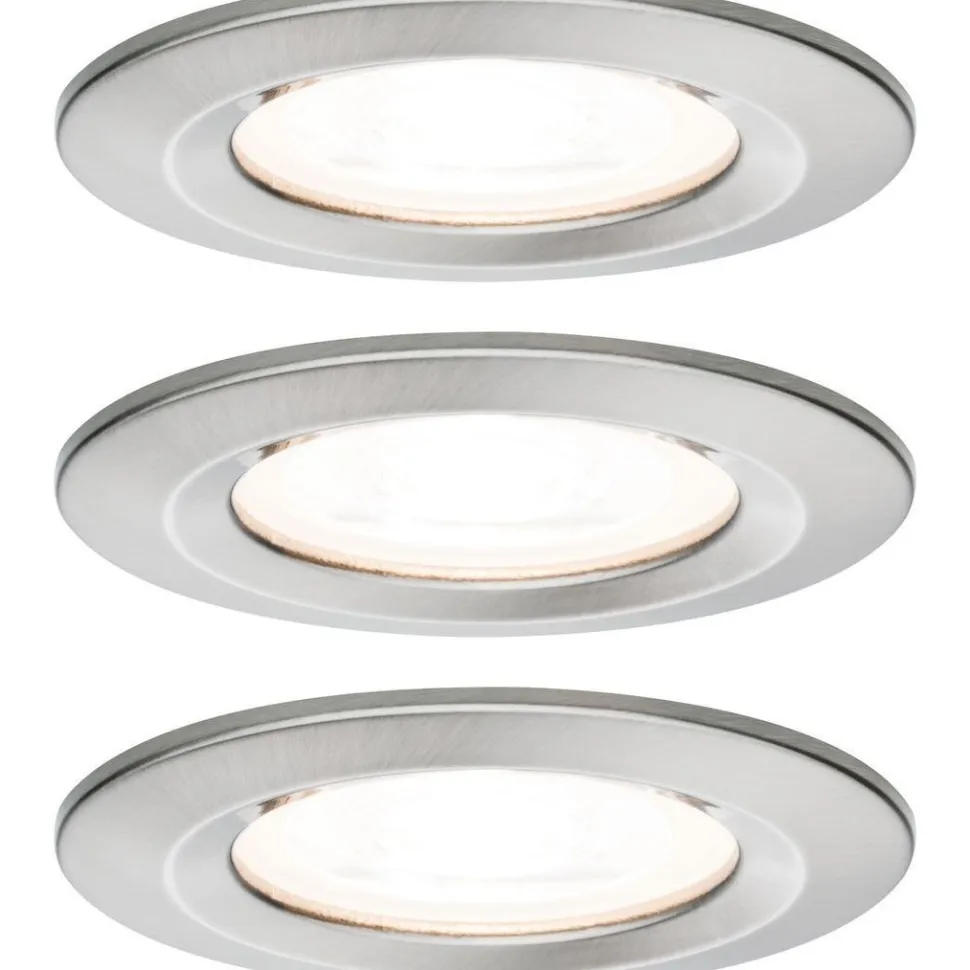 Upotettava LED-valaisin Paulmann Nova Rigid, 3kpl, IP44, Ø78mm, GU10, 6.5W, 460lm, 2700K, himmennettävä, mattavalkoinen