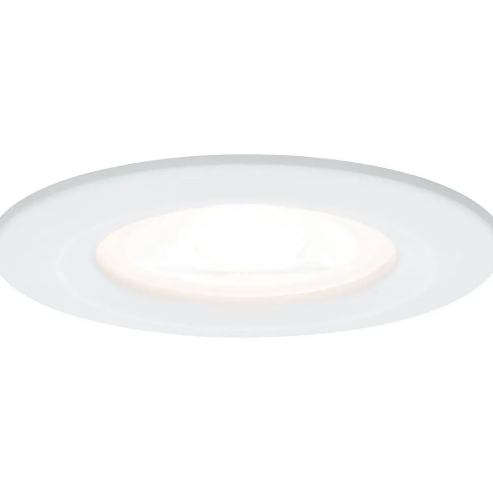Upotettava LED-valaisin Paulmann Nova Rigid, 3kpl, IP44, Ø78mm, GU10, 6.5W, 460lm, 2700K, himmennettävä, mattavalkoinen