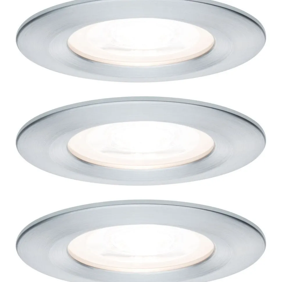 Upotettava LED-valaisin Paulmann Nova Rigid, 3kpl, IP44, Ø78mm, GU10, 6.5W, 460lm, 2700K, mattavalkoinen