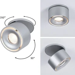 Upotettava LED-valaisin Paulmann Spircle, Ø78mm, 8W, 550lm, 3000K, mattamusta