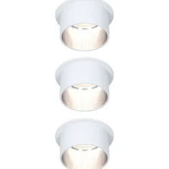Upotettava LED-valaisinsarja Paulmann, Gil Coin, 3 valaisinta, IP44, Ø68mm, 3x6W, 3x470lm, 2700K, himmennettävä, valkoinen/kulta