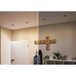 Upotettava LED-valaisinsarja Paulmann, Gil Coin, 3 valaisinta, IP44, Ø68mm, 3x6W, 3x470lm, 2700K, himmennettävä, valkoinen/kulta
