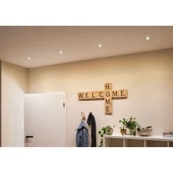 Upotettava LED-valaisinsarja Paulmann, Gil Coin, 3 valaisinta, IP44, Ø68mm, 3x6W, 3x470lm, 2700K, himmennettävä, valkoinen/kulta