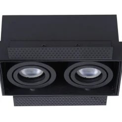 Upotettava valaisin Lucide Trimless, 2xGU10, musta