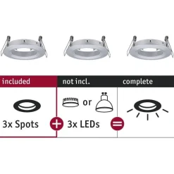 Upotettava valaisin Paulmann Choose, IP44, 3kpl, Ø78mm, max.3x10W, himmennettävä, kromi