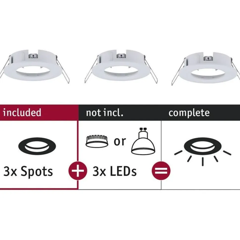 Upotettava valaisin Paulmann Choose, IP44, 3kpl, Ø78mm, max.3x10W, himmennettävä, kromi