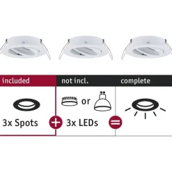 Upotettava valaisin Paulmann Choose, 3kpl, Ø84mm, max.3x10W, himmennettävä, kromi