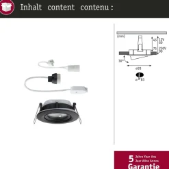Upotettava valaisin Paulmann Nova Plus, IP65, Ø93mm, GU5.3/GU10, max.35W, 230/12V, himmennettävä, mattavalkoinen/kromi