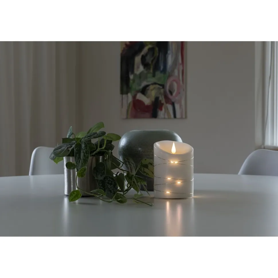 Vahakynttilä Konstsmide, IP20, 3D, paristokäyttöinen, 15 x LED, Ø10x14cm