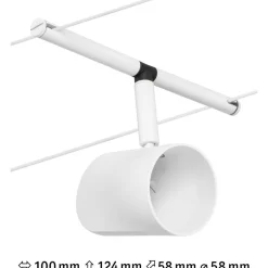 Vaijerivalaisin Paulmann CorDuo Cup, GU5.3, 12V, mattamusta/kromi