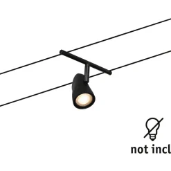 Vaijerivalaisin Paulmann CorDuo Cup, GU5.3, 12V, mattamusta/kromi