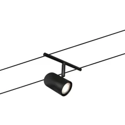 Vaijerivalaisin Paulmann CorDuo Cup, GU5.3, 12V, mattamusta/kromi