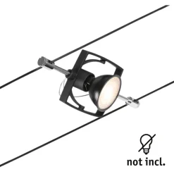 Vaijerivalaisin Paulmann CorDuo Mac II, GU5.3, 12V, mattamusta