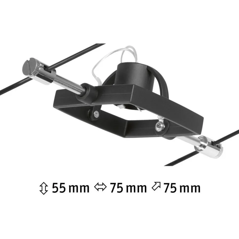 Vaijerivalaisin Paulmann CorDuo Mac II, GU5.3, 12V, mattamusta
