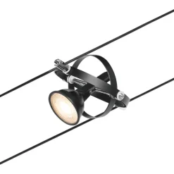 Vaijerivalaisin Paulmann CorDuo Cardan, GU5.3, 12V, mattamusta