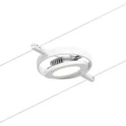Vaijerivalaisin Paulmann CorDuo RoundMac, 200lm, 4.5W, 3000K, 12V, mattavalkoinen/kromi