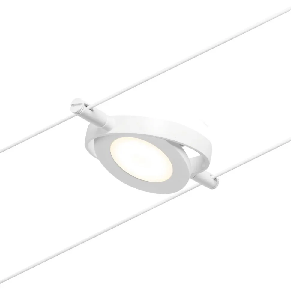 Vaijerivalaisin Paulmann CorDuo RoundMac, 200lm, 4.5W, 3000K, 12V, mattavalkoinen/kromi