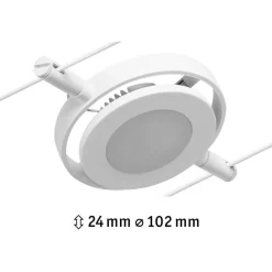 Vaijerivalaisin Paulmann CorDuo RoundMac, 200lm, 4.5W, 3000K, 12V, mattavalkoinen/kromi