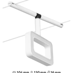 Vaijerivalaisin Paulmann CorDuo Frame, 280lm, 4.8W, 3000K, 12V, mattavalkoinen