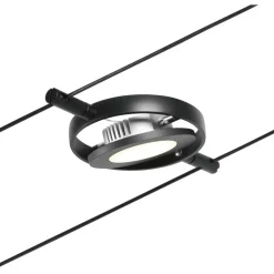 Vaijerivalaisin Paulmann CorDuo RoundMac, 200lm, 4.5W, 3000K, 12V, mattamusta/kromi