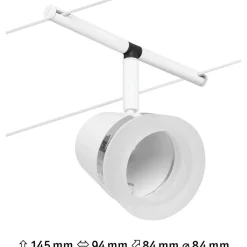Vaijerivalaisin Paulmann CorDuo Cone, GU5.3, 12V, mattakromi/kromi