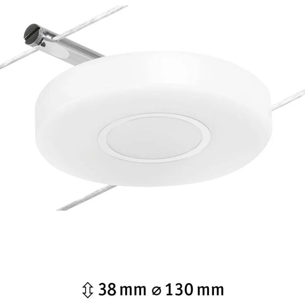 Vaijerivalaisin Paulmann CorDuo DiscLED, 200lm, 4.5W, 3000K, 12V, mattakromi