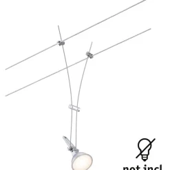 Vaijerivalaisin Paulmann CorDuo Comet, GU5.3, 12V, himmennettävä, mattakromi