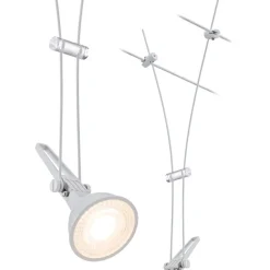 Vaijerivalaisin Paulmann CorDuo Comet, GU5.3, 12V, himmennettävä, mattakromi