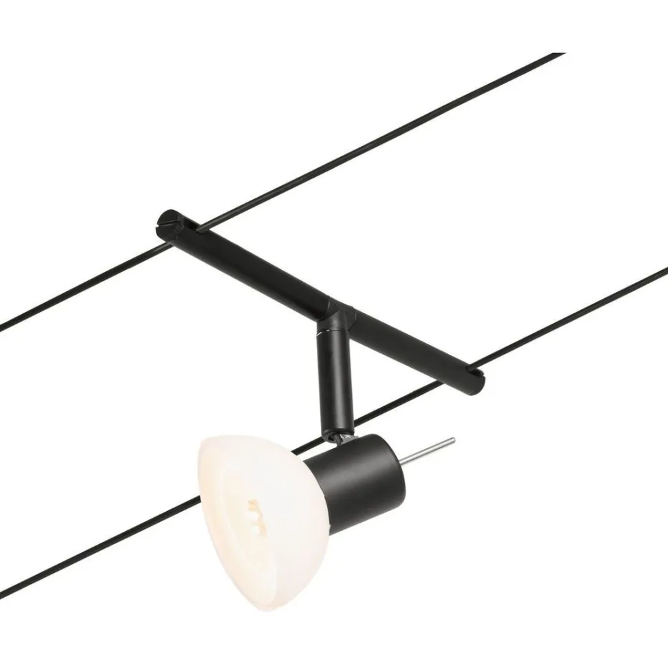 Vaijerivalaisin Paulmann CorDuo Sheela, GU5.3, 12V, mattamusta/kromi