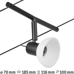 Vaijerivalaisin Paulmann CorDuo Sheela, GU5.3, 12V, mattamusta/kromi