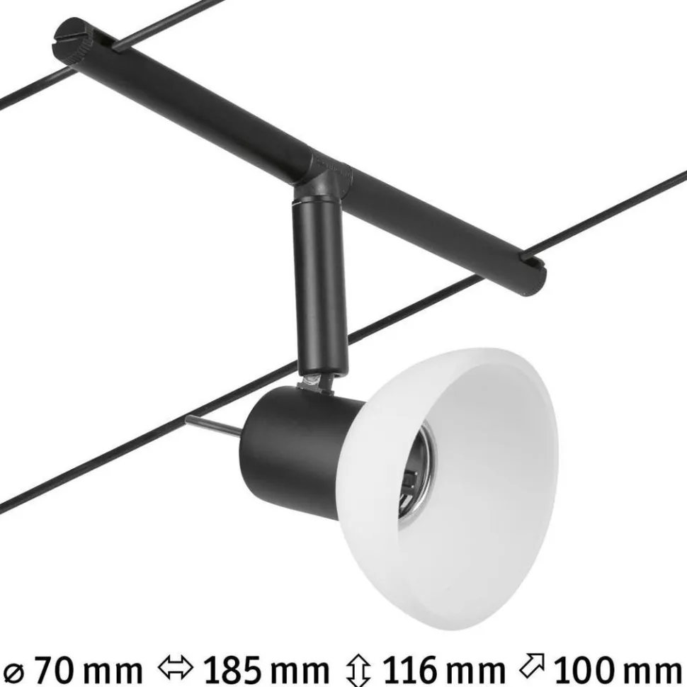 Vaijerivalaisin Paulmann CorDuo Sheela, GU5.3, 12V, mattamusta/kromi