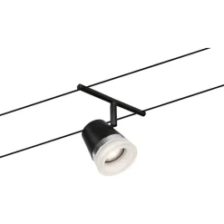 Vaijerivalaisinsetti Paulmann CorDuo Cone, GU5.3, 230/12V, 5-osainen, mattamusta/kromi
