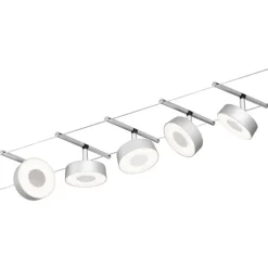 Vaijerivalaisinsetti Paulmann CorDuo Circle, 5x180lm, 5x5W, 3000K, 230/12V, mattavalkoinen