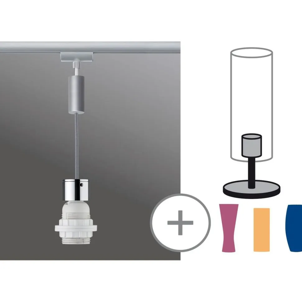 Valaisinjohtosarja kiskoon Paulmann URail 2Easy Basic E27 1500mm mattakromi