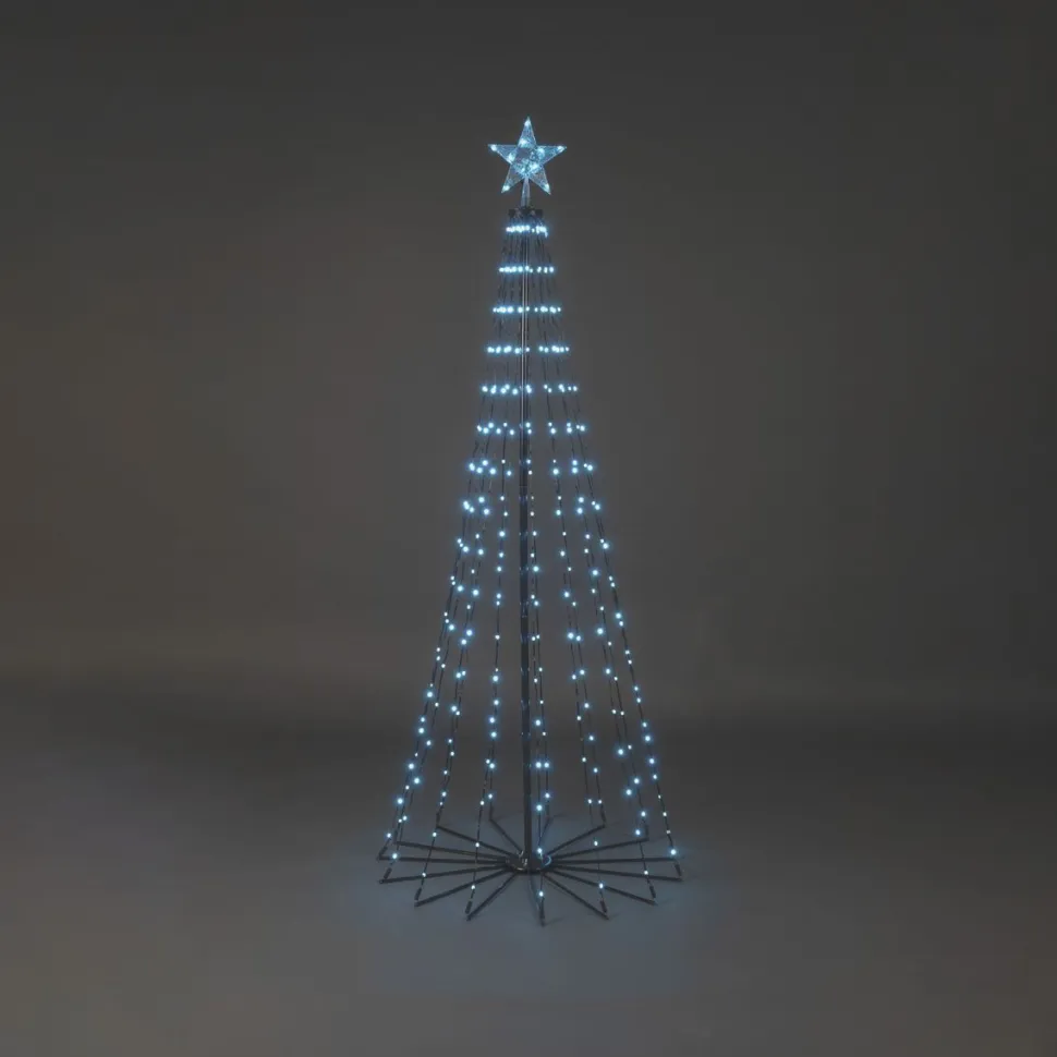 Valojoulukuusi Konstsmide, 265 RGB LED, musta metallirunko, kaukosäädin