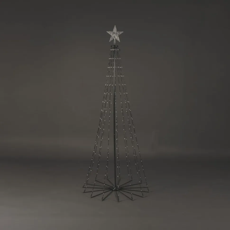 Valojoulukuusi Konstsmide, 265 RGB LED, musta metallirunko, kaukosäädin