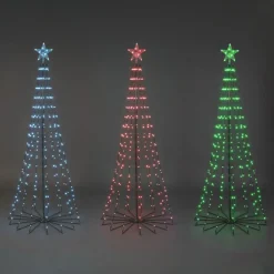 Valojoulukuusi Konstsmide, 265 RGB LED, musta metallirunko, kaukosäädin