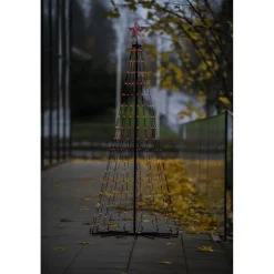 Valojoulukuusi Konstsmide, 265 RGB LED, musta metallirunko, kaukosäädin