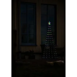 Valojoulukuusi Konstsmide, 265 RGB LED, musta metallirunko, kaukosäädin