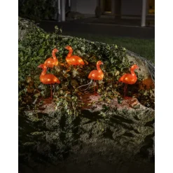 Valokoriste Konstsmide Flamingot, IP44, 5-osainen, 40 x amber LED, 17cm