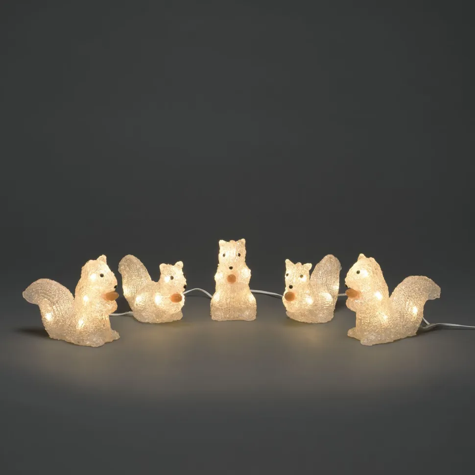 Valokoriste Konstsmide Oravat, IP44, 5-osainen, 40 x LED, 12/8cm