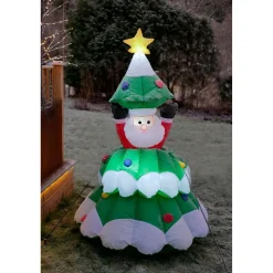 Valokoriste Markslöjd Santa ulos ilmatäytteinen joulupukki monivärinen
