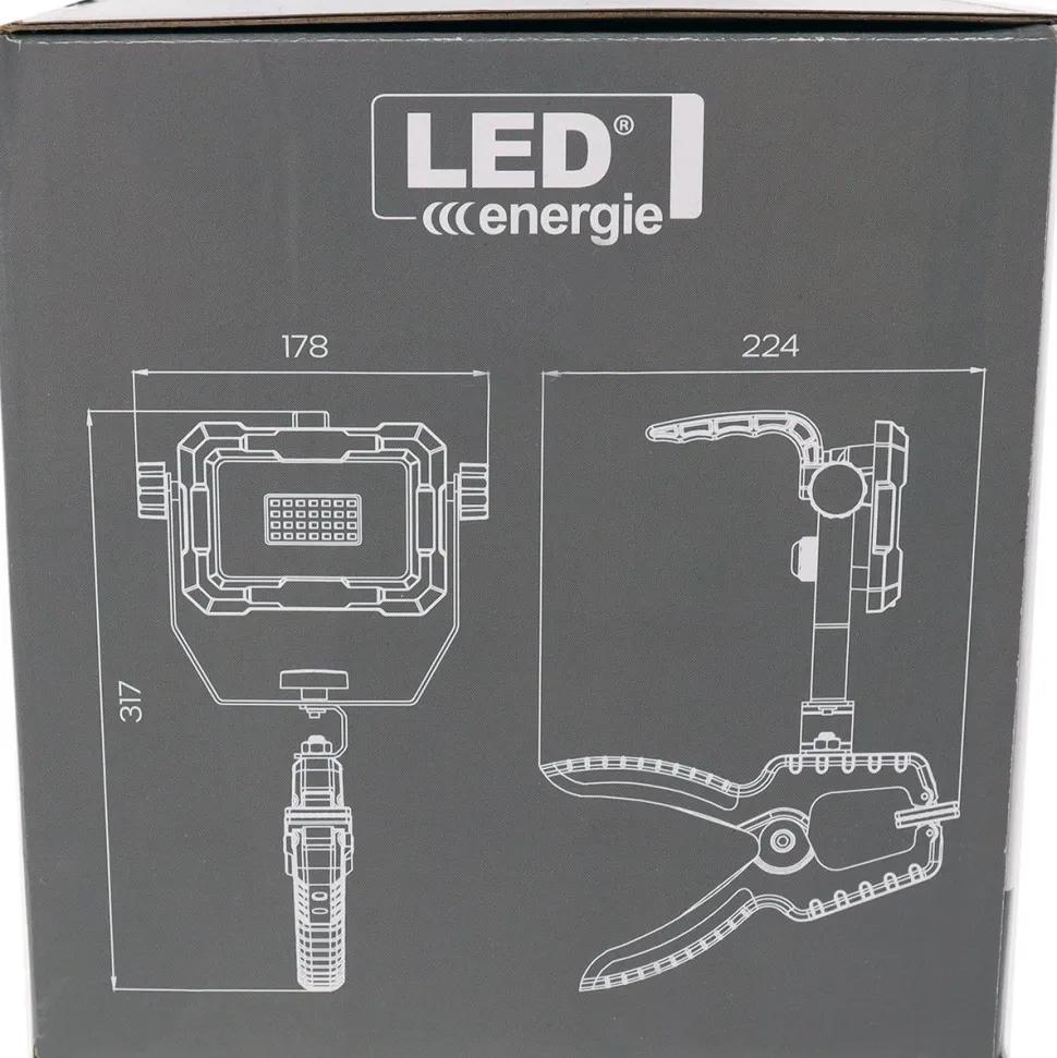 Valonheitin LED Energie, 20W, 1700lm, IP44, puristimella, keltainen